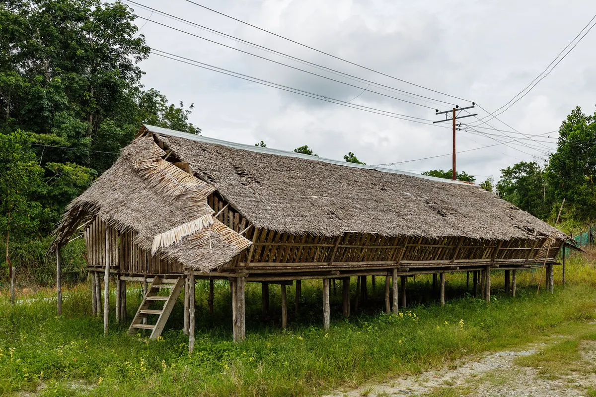 A traditional longhouse at Kanibongan in northern Sabah